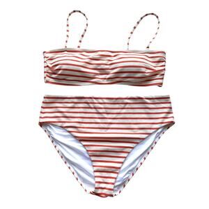 NWT J.Crew Textured Stripe Bandeau & Swim Bottoms Size XL/ XXL
